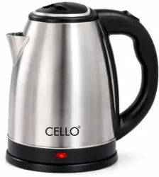 cello HeatPro Portable Kettle for Home, Office | Auto Shut-Off with Wide Mouth | 1500W Electric Kettle (1.8 L, Silver & Black)