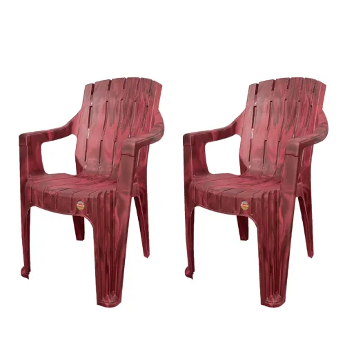 Image of Cello Hercules Chair Set of 2, Rosewood | Unbreakable, Durable & Strong |Blended PP Material, Easy to Clean |Plastic Cha