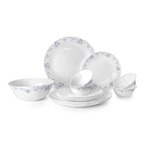 Image of Cello Imperial Dinner Set, 13-Units, White/Dainty Blue
