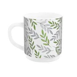CELLO Imperial Premium Roma Green Fall Coffee Mug Set of 1, 300ml, White | Coffee/Milk Mug with Handle | Mug for Tea, Coffee, Cappuccino or hot and Cold Beverages