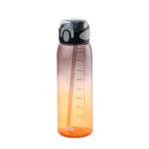 Image of CELLO Inspire Large Sipper Water Bottle, 900ml Black | Food Grade, Leakproof, Easy to Carry | Gym Straw Water Bottle For