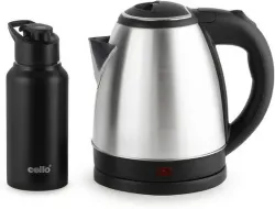 cello Quick Boil Lifestyle Kettle 1.5 L + Sippa 500 ML Stainless Steel Water Bottle