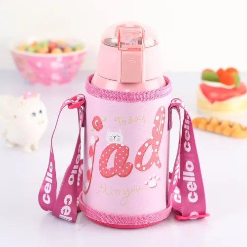 Image of CELLO KIDO Hot & Cold Stainless Steel Kids Water Bottle 500ml, Pink