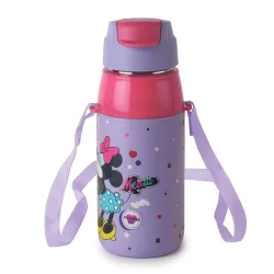 CELLO Kidzbee Era 400 Insulated Kids Water Bottle 400 ml, Lavender | 3D Touch & Feel Cuddle Buddies Design One Hand Grip Lightweight Leakproof Easy Sip Flip Cap Insulated Water Bottle for Sc...
