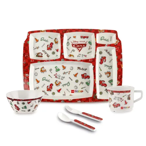 Image of Cello Kidzbee Pentameal Pixar Car Melamine Meal Set 5 pieces