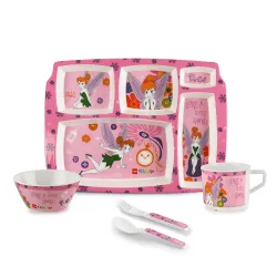 Cello Kidzbee Pentameal Tinker Bell Melamine Meal Set for Kids (Set of 5)