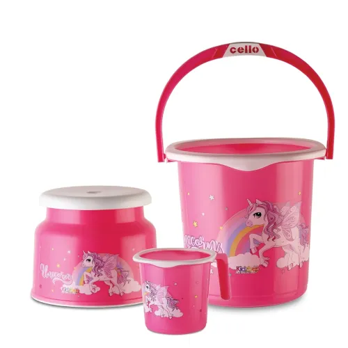 Image of Cello Kidzbee Unicorn Splash Bathroom Set | Sturdy and Durable | Lightweight and Rigid | Easy to Clean and Attractive De