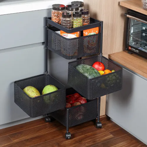 Image of CELLO Kitchen Pro 4 Layer Trolley with Wheels