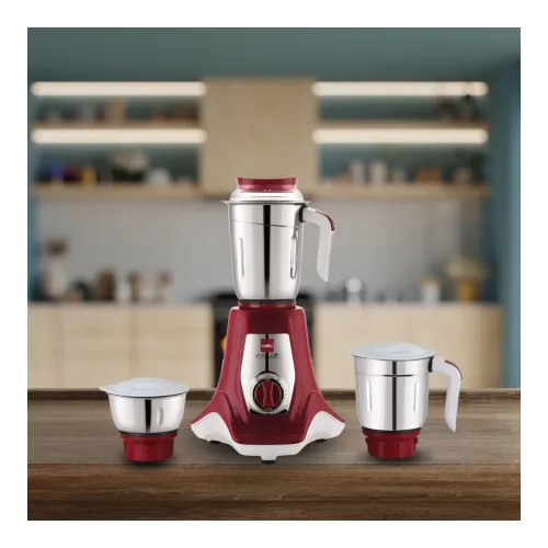 Image of Cello Kitchenette Collection Levanate Plus Mixer Grinder with 3 Jars| 500 Watts | 3X Speed Control | Set of 3 | Maroon