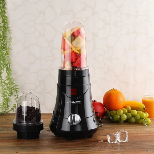Image of Cello Kitchenette Collection Blend-N-Grind Nutrifit Mixer Grinder, 400W, 3 Speed Control, 2 Jars, Juicer Jar, Black