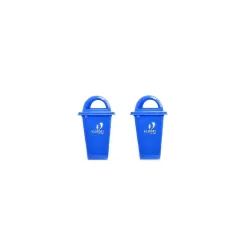 Cello Kleeno Dome Lid Plastic Garbage Dustbin Bucket 80 LTR - BLUE/BLUE PACK OF 2