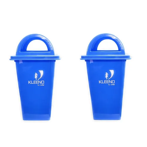 Image of CELLO Kleeno Plastic Garbage Manual-Lift Dustbin With Dome Lid 110 LTR (Blue/Blue) Combo