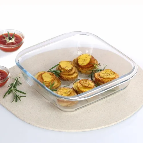 Image of Cello Laura Square Baking Dish (1100ml, Clear)