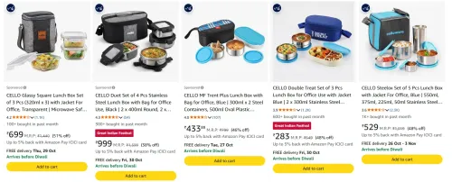 Image of CELLO Lunch Box at minimum 35% Discount