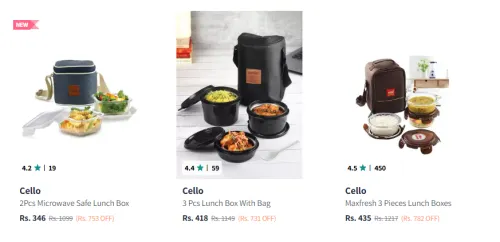 Image of Cello Lunch Box at minimum 60% Discount