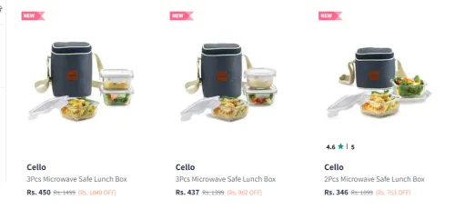 Image of Cello Lunch Box Minimum 65% Discount