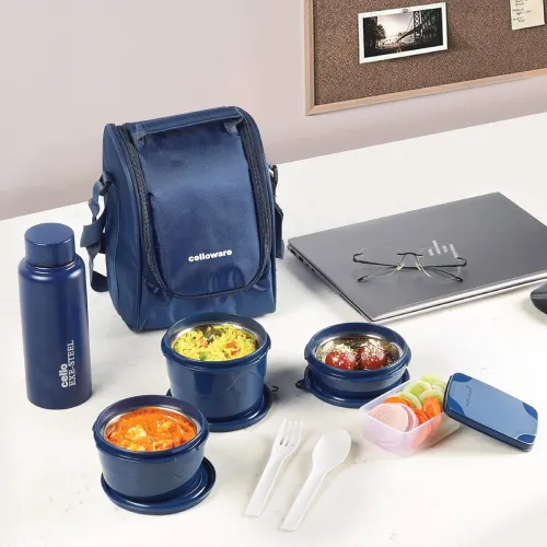 Image of CELLO MF All-in-One Lunch Box Set (Blue) with Bag