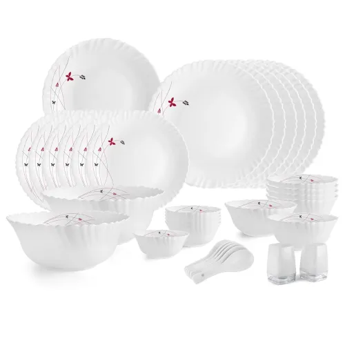 Image of Cello Opalware Dazzle Series Lush Fiesta Dinner Set, 35 Units 