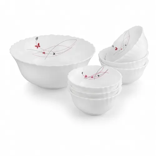 Image of Cello Lush Fiesta Dazzle Opalware Pudding Bowl Set of 7 Pieces
