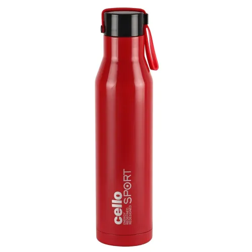 Image of Cello Maestro Thermosteel Flask, 750ml, Red | 24 Hours Hot & Cold Stainless Steel Bottle | Leak Proof & Screw Top Lid | 