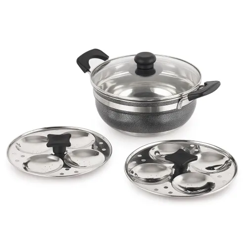 Image of CELLO Magna Stainless Steel Idli Maker with Kadai