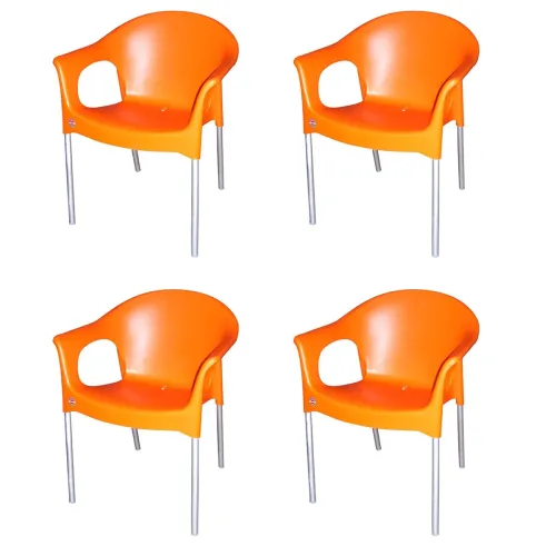 Image of Cello Metallo Cafeteria Set of 4 Chairs for Living Room,
