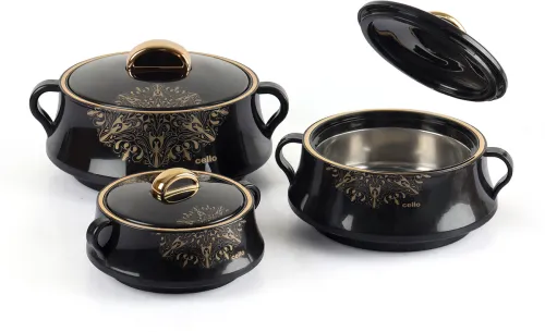 Image of cello Midas Thermoware Casserole Set - 500ml + 1000ml + 1500ml pack of 3