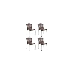 Cello Milano Cafeteria Set of 4 Chairs (Brown) 