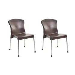 Cello Milano Chair Set Pack of 2 - Brown