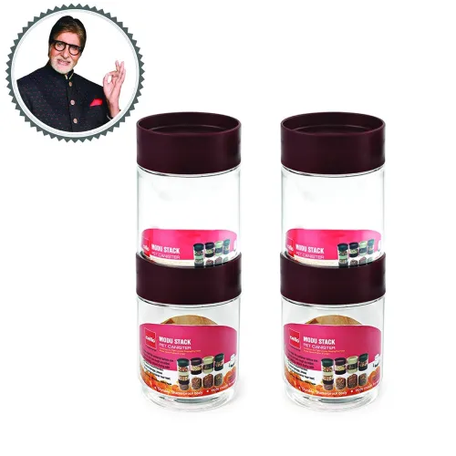 Image of CELLO Modustack Pet Storage Jar (Set of 4 Pcs, 750 ml each)