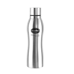 Cello New Curvy Stainless Steel Bottle 1000ml, Silver