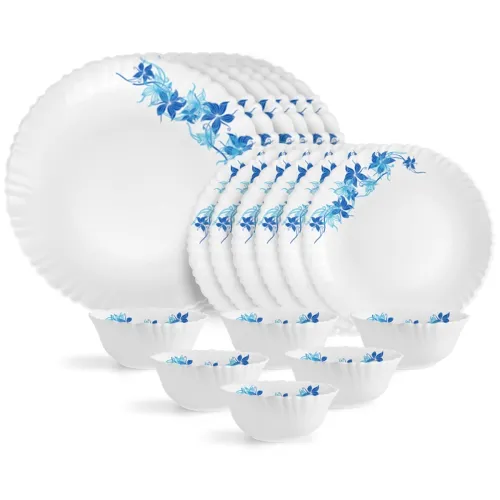 Image of Cello Opalware Blue Swirl 18-Piece Dinner Set