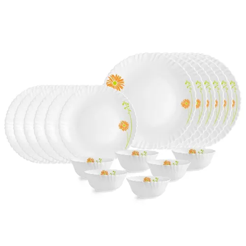 Image of Cello Opalware Dazzle Livid Lilac Dinner Set, 18 Units