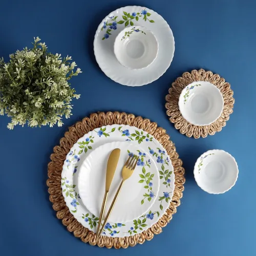 Image of Cello Opalware Dazzle Series Moon Rose Dinner Set, 18 Pieces