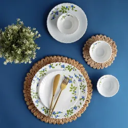 Cello Opalware Dazzle Series Moon Rose Dinner Set, 18 Pieces