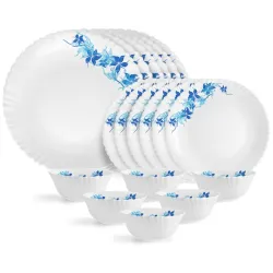 Cello Opalware Dazzle Series Blue Swirl 18-Piece Dinner Set