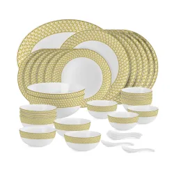 Cello Opalware Divine Goldenpyramid Dinner Set
