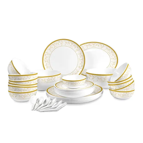 Image of Cello Opalware Divine Series Royal Amber Dinner Set, 33 Units | 