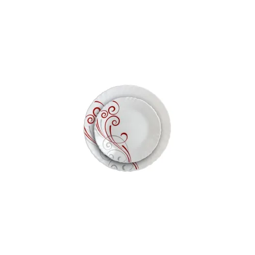 Image of Cello Opalware Imperial Series Red Swirl 33 Pieces Dinner Set