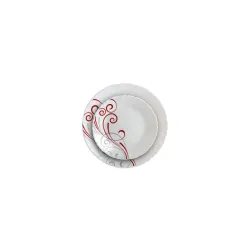 Cello Opalware Imperial Series Red Swirl 33 Pieces Dinner Set