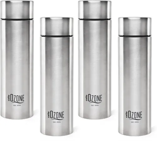 Image of Cello Ozone ISI Certified 1000 ml Stainless Steel Bottle (Pack of 4)