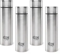 Cello Ozone ISI Certified 1000 ml Stainless Steel Bottle (Pack of 4)