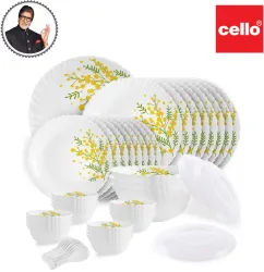 Cello Pack of 47 Opalware Dazzle Series Girasol Dinner Set