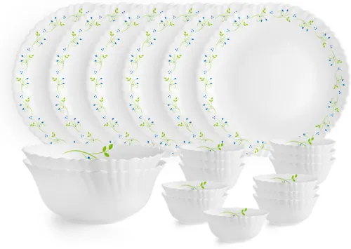 Image of cello Pack of 20 Opalware Dazzle Series Tropical Lagoon Dinner Set