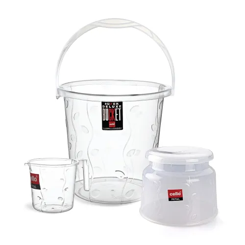 Image of Cello Petal Bathroom Accessory Combo Set of 3,
