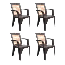 CELLO Plastic Impact Strong and Durable Set of 4 Chairs 