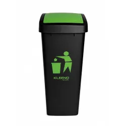 CELLO Plastic Swing-Lid Garbage Dustbin (48 Ltr, Green/Black)