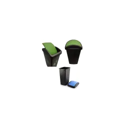 CELLO Plastic Swing-Lid Garbage Dustbin (48 Ltr, Green/Blue/Black)