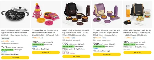 Image of Cello Products up to 58% Discount + Coupon Discount
