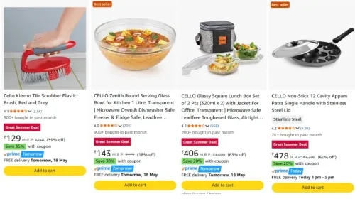 Image of Cello Products upto 63% Discount